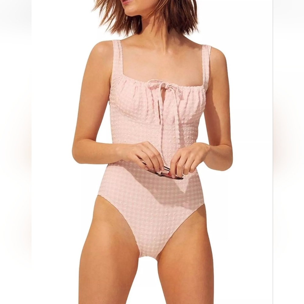 Revolve x Solid & Striped Ellery Gingham Seersucker Swimsuit